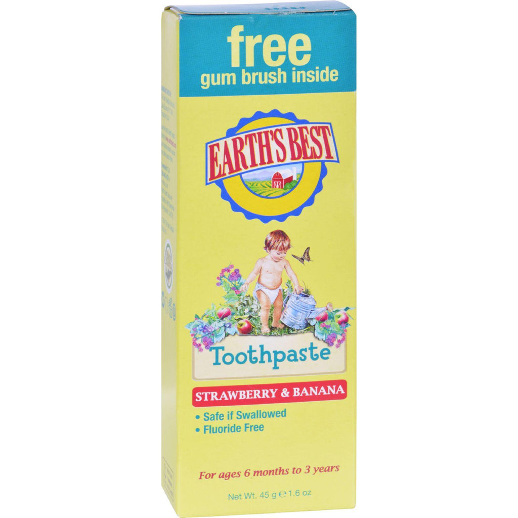 Earth's Best Toddler Toothpaste Strawberry Banana - 1.6 Oz