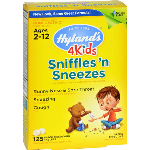 Hylands Homeopathic Sniffles 'n Sneezes 4 Kids - 125 Tablets