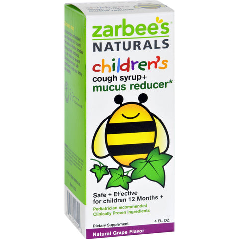 Zarbee's Naturals Children's Mucus Relief + Cough Syrup - Grape - 4 Oz