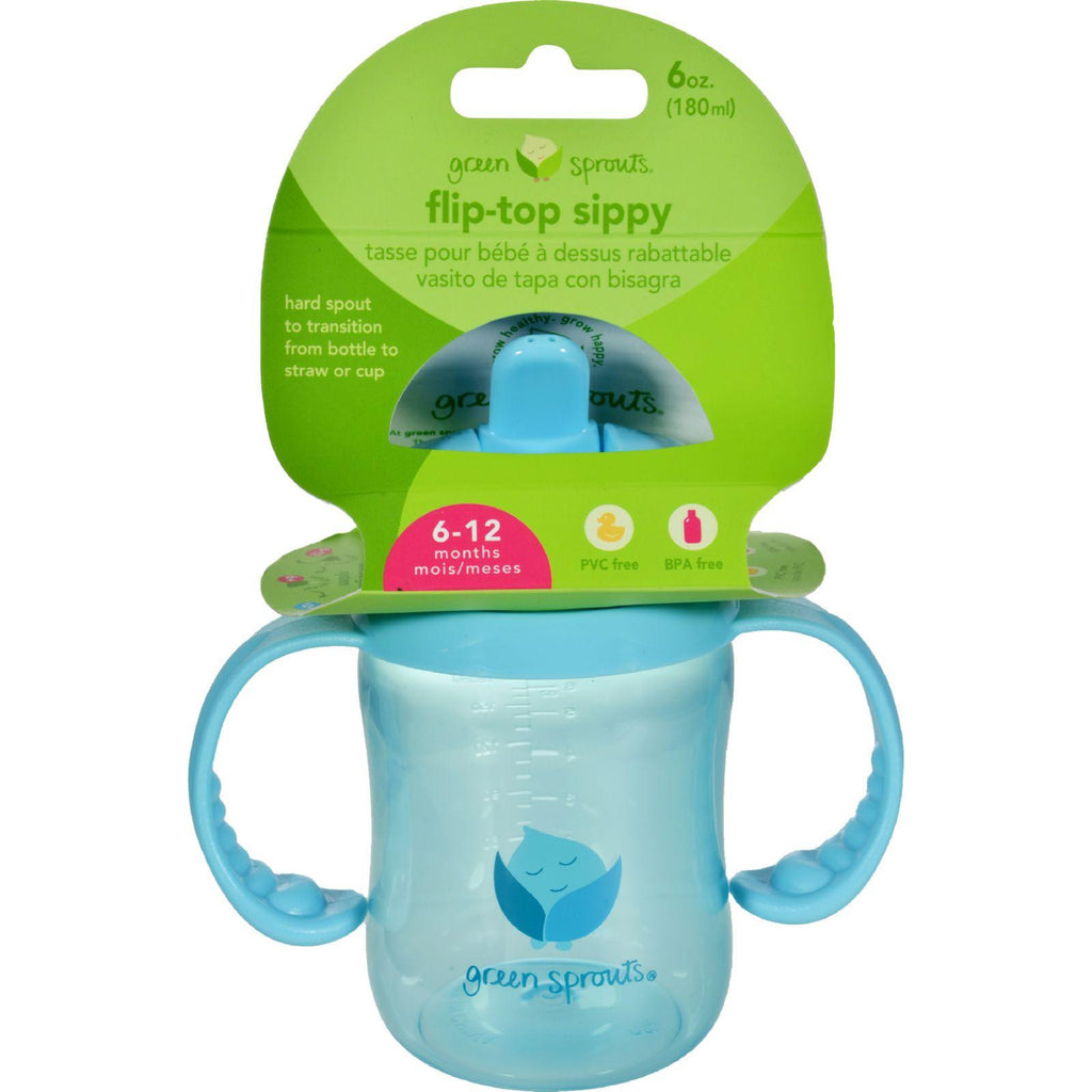 Green Sprouts Sippy Cup - Flip Top Aqua - 1 Ct