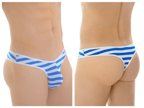 Nautical Stripe Thong Blue