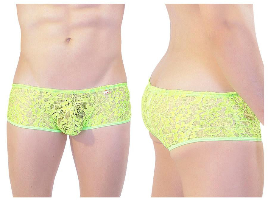 Floral Lace Hipster Brief Green