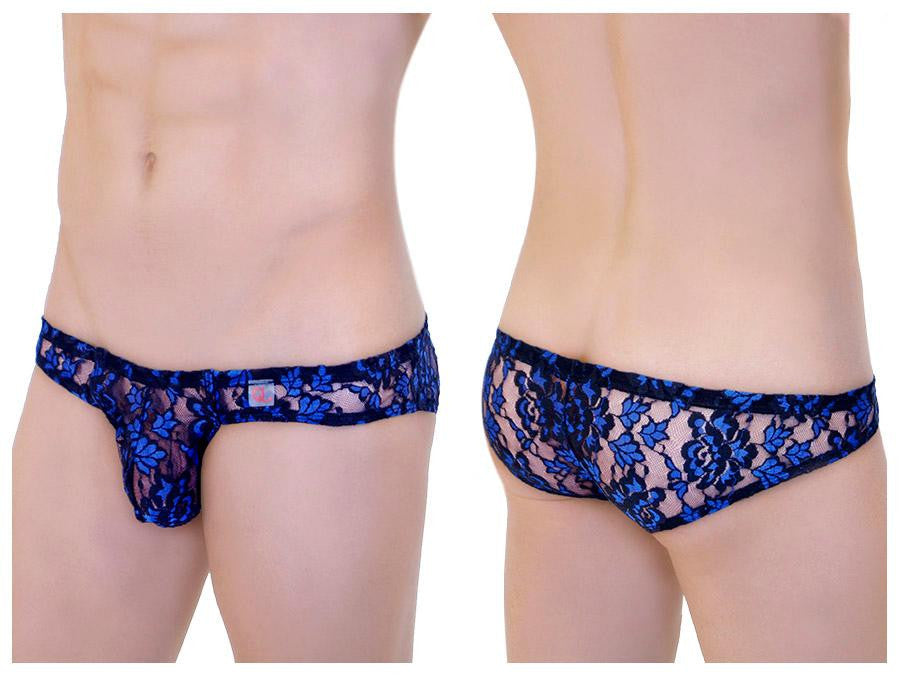 Two-Tone Blue Floral Lace Bikini