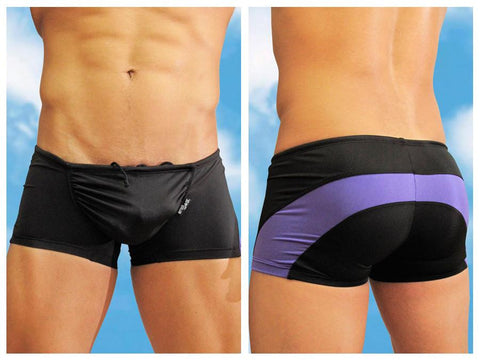 Feel Swimsuit Trunk Black-Purple