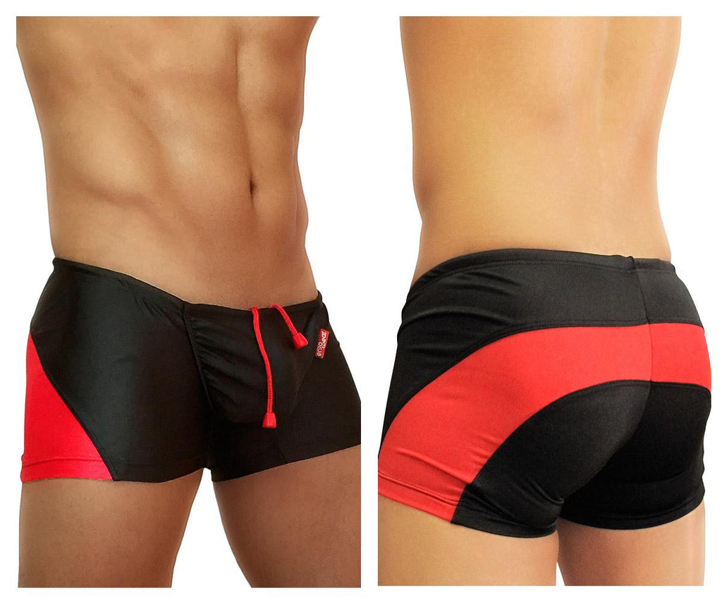 FEEL Swim Mini-Trunk Color Black-Red